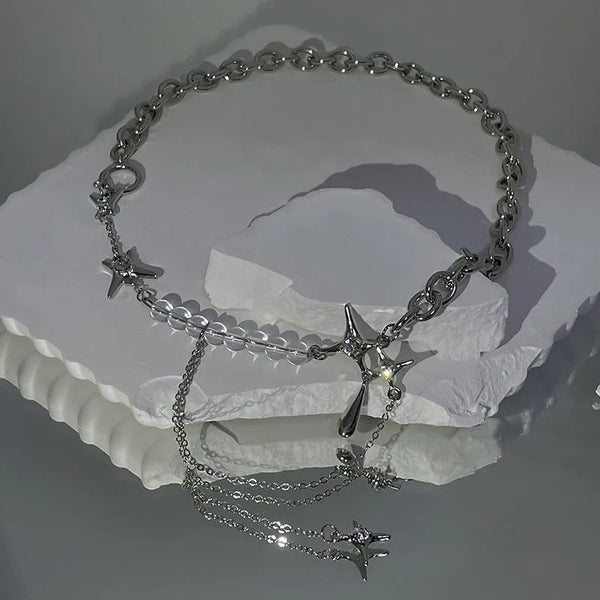 Y2K Star Bead Choker
