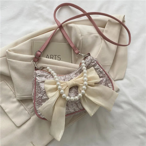 Y2K Pearl Bow Handbag