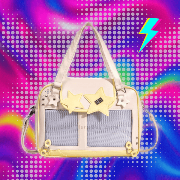 Y2K Trendy Star Ita Bag Lolita Girl Transparent Pocket Fashion Crossbody Bag Women's DIY Display Shoulder Bag Cute Purse Handbag