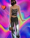 Gothic Portrait Print T-shirt Aesthetic Y2K Crop Tops Short Sleevle Vest Tees Harajuku Streetwear White Suspenders Women Clothes