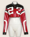 Weird Puss Faux Leather Varsity Jacket Women Hipster Letter Print Autumn Casual Sporty Wild Streetwear Uniform Trend Crop Coat
