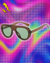 Y2K Retro Round Small Sunglasses Trendy Leopard Print Glasses Vintage Unisex Eyewear for Women Men Bold Fashion Accessories