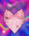 Women Y2K Casual Sexy Pink Cute Halter Tops Sleeveless Flower Print Aesthetic Kawaii Clothes Backless Crop Top