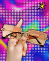 2023 Luxury Rhinestone Sunglasses for Women Y2K Retro Rimless Rectangle Sun Glasses Female Vintage Shades Travel Beach Eyewear