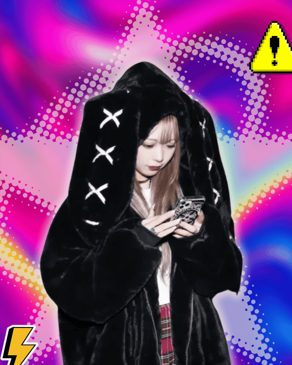 2025 Winter Clothing Women Jackets Harajuku Rabbit Ears Punk Black Coats Thicked Furry Zipper Oversized Y2k Tops Ropa Mujer