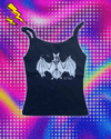 Punk Aesthetic Summer Tank Top Gothic Bat Graphic Emo Girl Streetwear Vintage Crop Top Women Backless Camisole Y2k Style Clothes