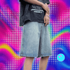 New Men's Summer Fashion Y2k Denim Shorts Teenager Boys Hip Hop Vintage Streetwear Baggy High Waist Jeans Shorts шорты мужские