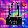 Vintage Spice Girls Y2k Women Handbags Punk Trendy Biker Chain Cross Shoulder Bag Ladies Underarm Tote Bag Повседневная Сумка