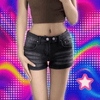 Women's Grey Denim Shorts Low Waist Mini Jeans Shorts 2000s Vintage 90s Y2k Emo Cowboy Short Pants Harajuku Clothes Summer 2024