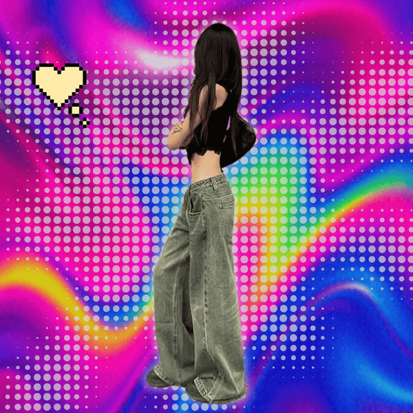 Blue Women's Jeans Hip-hop Fashion Vintage Streetwear Y2K Wide Leg Straight Jean High Waist Trouser Classic Baggy Denim Pants