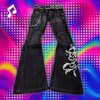 Y2K Black Skull Baggy Jeans