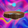 1pc Brown Floral Embossed Belt, Vintage American Y2K Style, DistressedDenim Accessory, Casual Ethnic Artisan Leather Belts For W