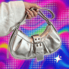Leather Crossbody Bag Y2K for Women Clutch Purse with Adjustable Strap Hobo Bag Buckle Underarm Purse for Travel Work Shopping