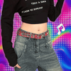 Y2K Cute Flower Canvas Belt, Female Spicy Girl Street Versatile Belt, Fashionable Retro Student Jeans, Trendy