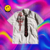 Summer new y2k Gothic printed polo shirt men's fashion retro casual high street loose Harajuku couple short sleeved T-shirt