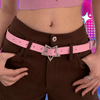 Y2K Belts for Women Spice Girls Pink Black White Belt Denim Star PU Leather Rhinestones Belt Ins Sweet Cool Corset Jeans Belts