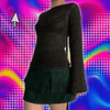 Fashion Women's T-shirt Tie Back Sweaters Long Sleeve Boat Neck Solid Color Knit Pullover Casual Tops Streetwear Y2k Summer Cami
