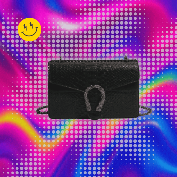 Retro Style Fashion Chain Shoulder Bag for Women Snake Pattern Crossbody Small Square Bag Trendy Accessory