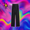 Y2K American Vintage Mottled Totem Print Baggy Jeans Women's High Waist Wide Leg Jeans Women's Harajuku Trendy Hip-hop Jeans