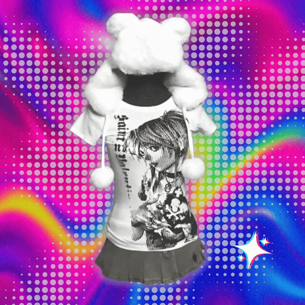 Y2k anime Streetwear O-neck 90s Text Printing Tops Women Harajuku Clothes Simple Vintage Crop Tee Aesthetic emo Casual T-shirt