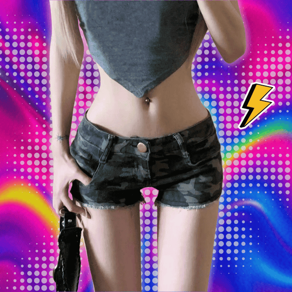 Summer Women Y2k Streetwear Gyaru Harajuku Fashion Grunge Vintage Coquette Low Rise 2000s Jean Shorts Denim Hot Pants Japanese