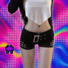 Y2k Grunge Rivet Low-waisted Denim Shorts for Women High Waist Bodycon Short Pants Spring New Thicked Warm BottomingRopa Mujer