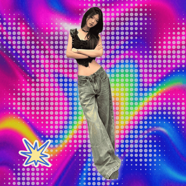 Blue Women's Jeans Hip-hop Fashion Vintage Streetwear Y2K Wide Leg Straight Jean High Waist Trouser Classic Baggy Denim Pants