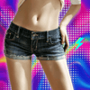 Women Korean Retro Y2k Shorts Pants Lady Vintage High Street Hot Pants Female Blue Low Waist Elastic Wrapped Hip Short Jeans