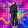 Baggy Jeans for Men Y2k Hip Hop Distressed Retro Black PantsOversized Embroidery Harajuku Gothic Wide Leg Trousers Streetwear