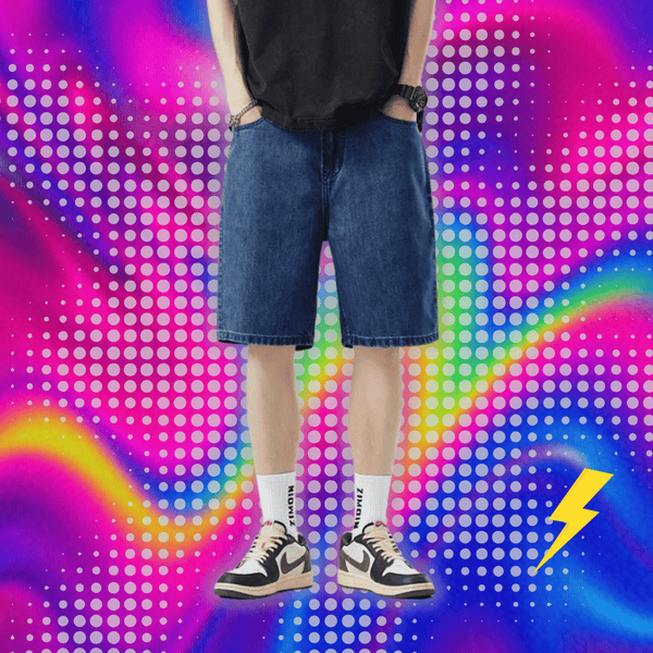 2025 Baggy Jeans Shorts for Men Casual Loose Fit Wide Leg Denim Jorts Y2K Vintage Hip Hop Skateboard Long Jorts Male Streetwear
