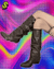 High Quality Wasteland Punk Y2k Gothic Style Vintage Motorcycles Western Boots for Women Black Rivets Knee High Boot Shoes