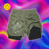 Y2K Performance Shorts Men Quick-drying Fitness Skull Print Double Layer Shorts Workout Training Running Bodybuilding Sportwear