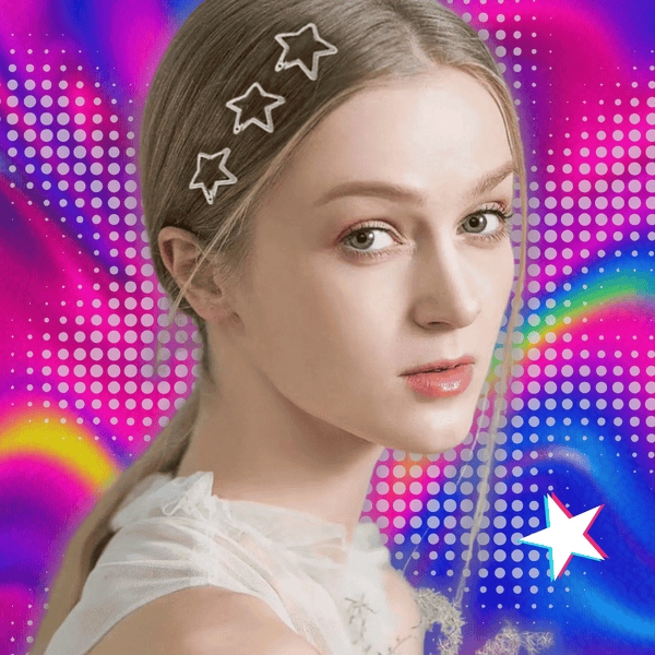 Y2K Silver Star Hair Clips