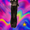 Women Korean Fashion Chic Jeans Grunge Japanese Harajuku Gyaru Y2K Denim Cargo Pants Cyber Punk Hip-pop 2000s Aesthetic Tomboy