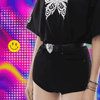 Gothic Fashion Vintage Peach Heart Cross Belt for Women Y2k Belt Diesel Belt for Lady Luxury Designer Jeans Dress Accessories