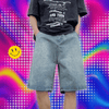 New Men's Summer Fashion Y2k Denim Shorts Teenager Boys Hip Hop Vintage Streetwear Baggy High Waist Jeans Shorts шорты мужские