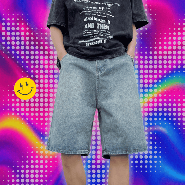 New Men's Summer Fashion Y2k Denim Shorts Teenager Boys Hip Hop Vintage Streetwear Baggy High Waist Jeans Shorts шорты мужские