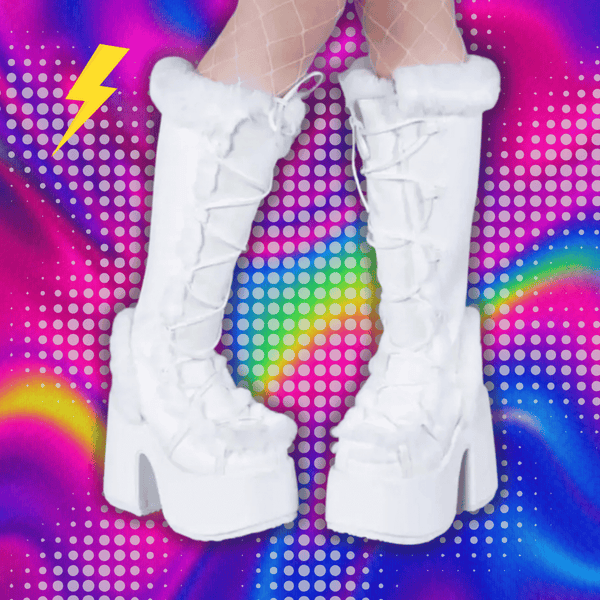 Y2K Fur Knee Boots