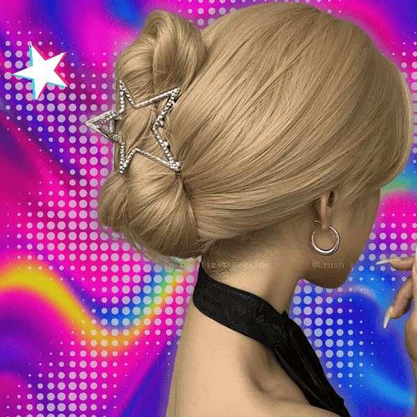 Y2K Silver Star Hair Claw