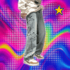 Stars Patchwork Men Jeans New Fashion Y2K Tassel Pants Korea Clothes Straight Hip Hop Splicing Trousers Male Streetwear