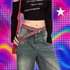 Y2K Cute Flower Canvas Belt, Female Spicy Girl Street Versatile Belt, Fashionable Retro Student Jeans, Trendy