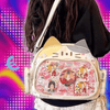 New Y2K Korean Kawaii Cat Ita Bag Cute PU Shoulder Bag Girls Transparent Pocket Harajuku Crossbody Bag Women's Fashion Backpacks