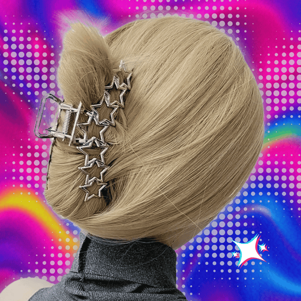 Y2K Silver Star Hair Claw