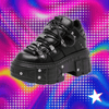 Y2K Black Punk Heel Boots