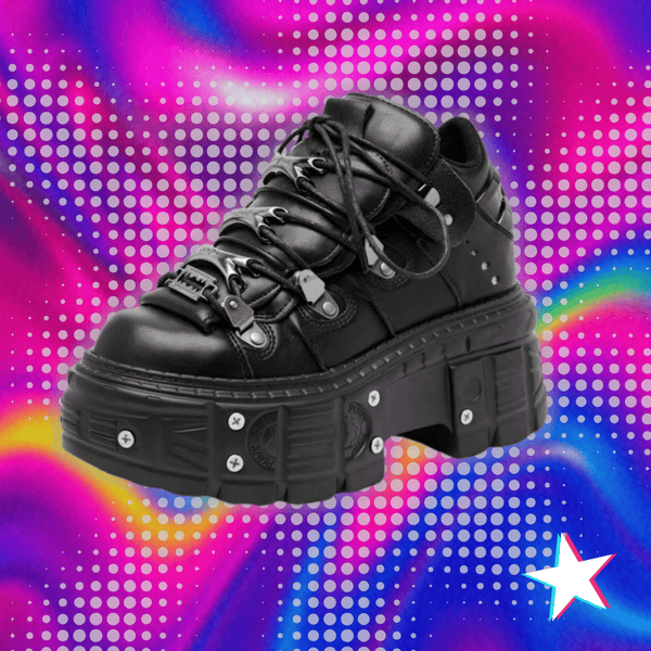 Y2K Black Punk Heel Boots