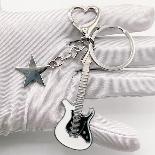 Y2K Guitar Heart Key Chain