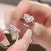 Y2K Crystal Heart Ring