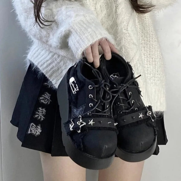 Y2K Chunky Chain Ankle Boots