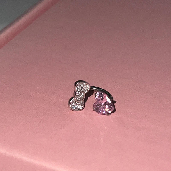 Y2K Bow Heart Ear Cuff