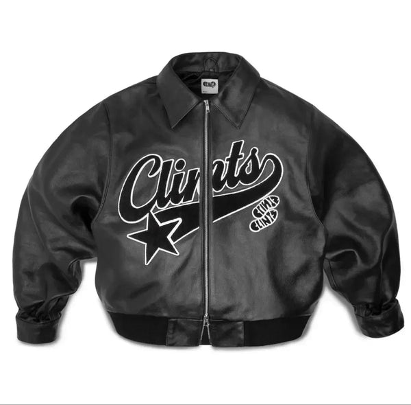 Y2K Motorcycle-Style Leather Jacket